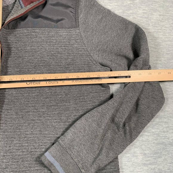 Ted Baker Sweater Mens Extra Large Gray Full Zip Mock Neck Nylon Yoke Pockets - Picture 6 of 10